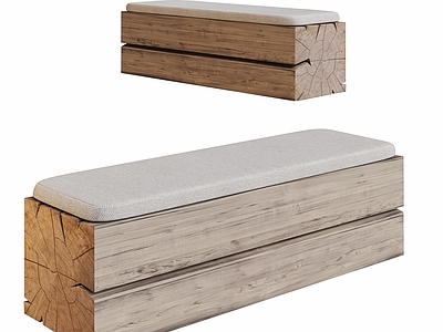 现代侘寂其他凳子 原木长凳床尾凳 长凳 条凳 木凳 化妆凳