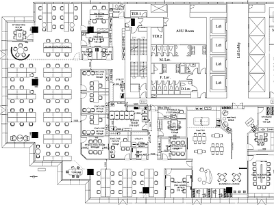 现代极简整体办公空间 办公 共享办公 茶水休闲 前台 会议室 施工图