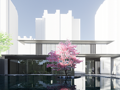 现代售楼处建筑 售楼部