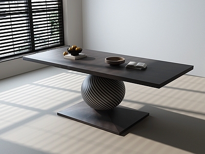 现代复古餐桌 大板桌 岩板餐桌 方形餐桌 异形餐桌 实木餐桌