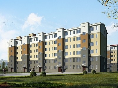 现代多层住宅 住宅楼 现代小区住宅 廉租房 公租房 多层住宅楼