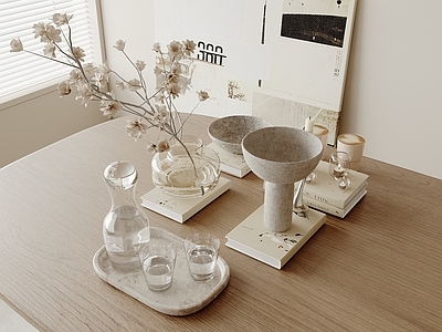 现代奶油摆件组合 茶几摆件 餐边柜摆件 餐桌摆件