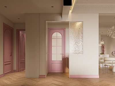 法式奶油卫生间 粉色系卫生间