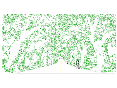 路侧绿化带景观 道路 绿化 线稿 施工图