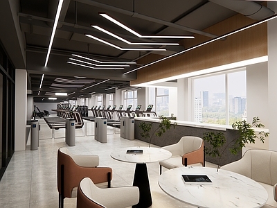 现代健身房 健身房前台 健身房门厅