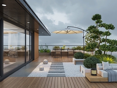 意式轻奢阳台 生活阳台 休闲阳台