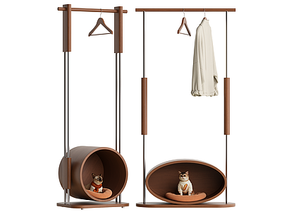 现代复古衣架 猫窝衣架 宠物房子狗窝