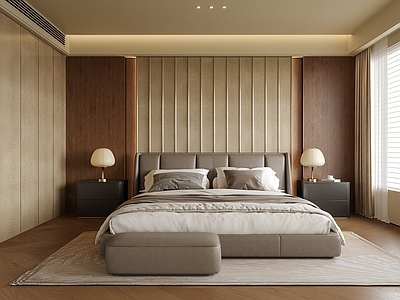 现代家居卧室 双人床 主卧