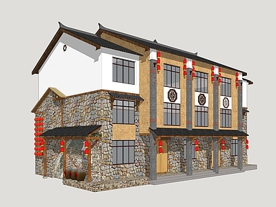 新中式乡村民房 农家乐 乡村农家乐 乡村旅游建筑 乡村自建房 乡村民房改造