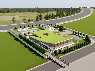 现代其他公共空间 游客中心 客服中心 创意酒店 大巴停车场及酒店 车站