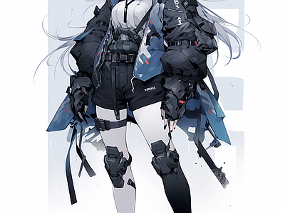 新中式中式其他挂画 赛博朋克 立绘 动漫 插画 艺术挂画