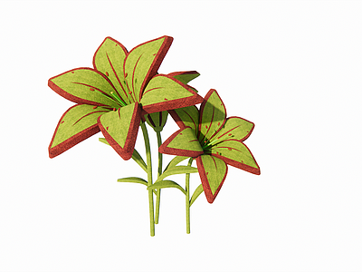 植物组合 绿雕 百合花 雕塑 植物 花草