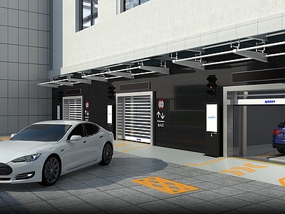 现代停车场 停车楼 停车出入口 智能停车 现代停车