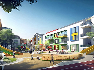 现代幼儿园建筑 中心幼儿园 三层建筑 施工图