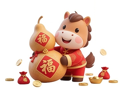 新中式极简艺术装置 马年新年艺术装置 商场潮玩艺术装置 网红玩偶装饰打卡 儿童区互动玩偶 国朝玩偶
