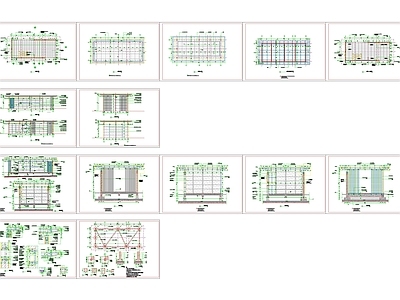 公园观景平台 休闲廊架详图 施工图
