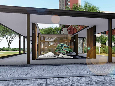 小区廊架 回廊 施工图