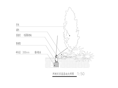 电气节点 照树灯安装基础 施工图