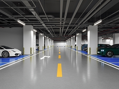现代室内停车场 地下停车场