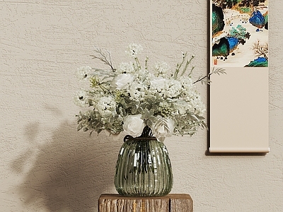 现代花瓶 玻璃花瓶 花艺花卉 现代鲜花 摆件 装饰品