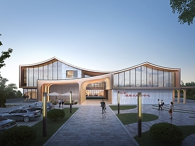 现代新中式小公建 茶科技展览 游客中心 展览小建筑 文化展览