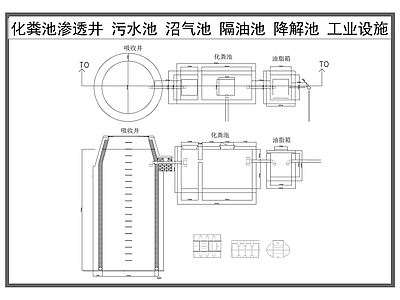 其他结构图纸 化粪池 渗透井 污水沼气池 隔油池 降解池 施工图