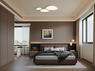 现代意式家居卧室 主卧 次卧 老人房