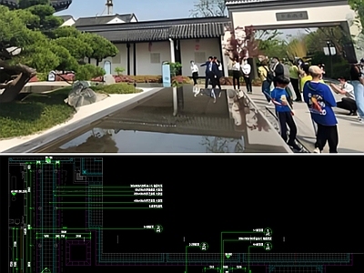 中式新中式廊架 新中式别墅连廊 仿古木长廊 仿古长廊结构图 施工图
