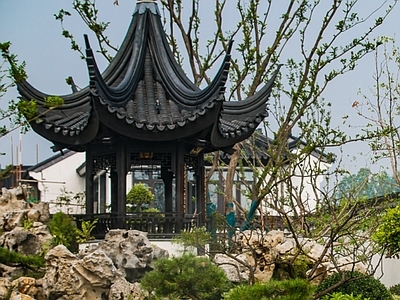 新中式中式亭子 古建六角亭 中式六角亭 六角亭结构图 施工图