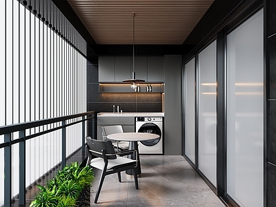 现代阳台 生活阳台 休闲阳台