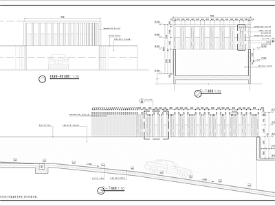 小区廊架 车库出入口廊架 钢结构廊架 施工图