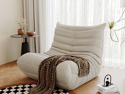 法式现代懒人沙发 休闲沙发 毛毛虫沙发