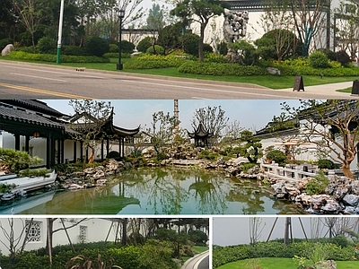 示范区景观 示范区景观绿化 绿城中式样板区 中式庭院景观绿化 施工图