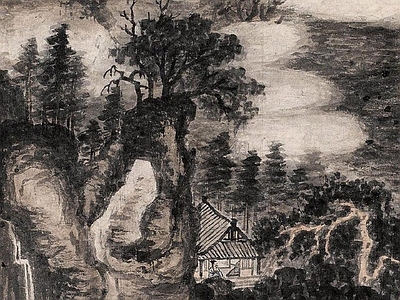新中式中式其他挂画 水墨画 中式水墨山水画