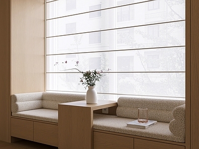 现代奶油飘窗 飘窗沙发 飘窗垫