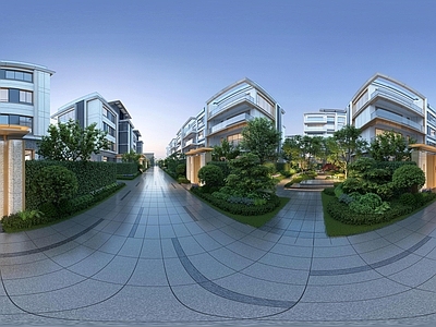 现代简约小区HDR hdr 住宅景观 微型花园 景观全景