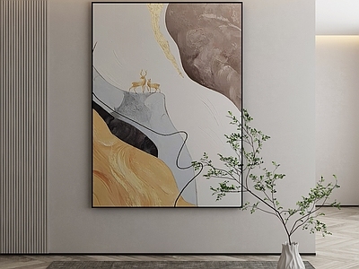 现代侘寂挂画 油画 书房挂画 茶室挂画 客厅挂画 玄关挂画
