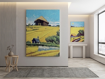 现代侘寂挂画 油画 书房挂画 茶室挂画 客厅挂画 玄关挂画