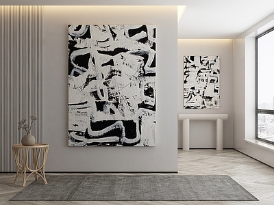 现代侘寂挂画 油画 书房挂画 茶室挂画 客厅挂画 玄关挂画