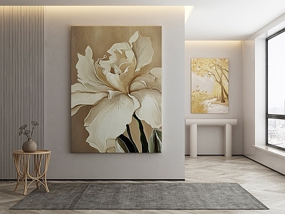 现代侘寂挂画 油画 书房挂画 茶室挂画 客厅挂画 玄关挂画