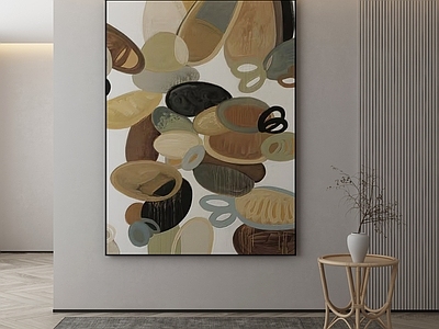 现代侘寂挂画 油画 书房挂画 茶室挂画 客厅挂画 玄关挂画