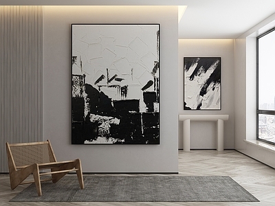 现代侘寂挂画 油画 书房挂画 茶室挂画 客厅挂画 玄关挂画