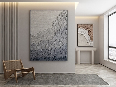 现代侘寂挂画 油画 书房挂画 茶室挂画 客厅挂画 玄关挂画
