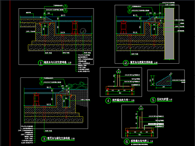 现代假山水景图库 镜面水景做法详图 水景做法 镜面水景 倒影池 施工图
