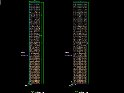 现代景墙图库 特色景观详图 渐变图案景墙 现代景墙 施工图