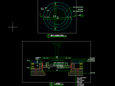 现代树池图库 圆形树池详图 树池详图 施工图