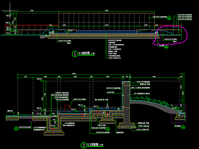 现代假山水景图库 跌水之庭详图 跌水水景 水景详图 现代水景 水池做法 施工图