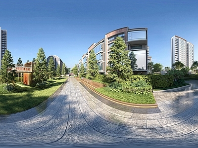 现代简约小区HDR hdr 住宅景观 小区