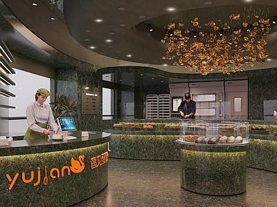 现代极简甜品面包店 甜品店 面包店 蛋糕店