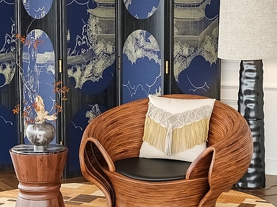 复古中古休闲椅 木休闲椅 藤编休闲椅 扶手椅 布艺休闲椅